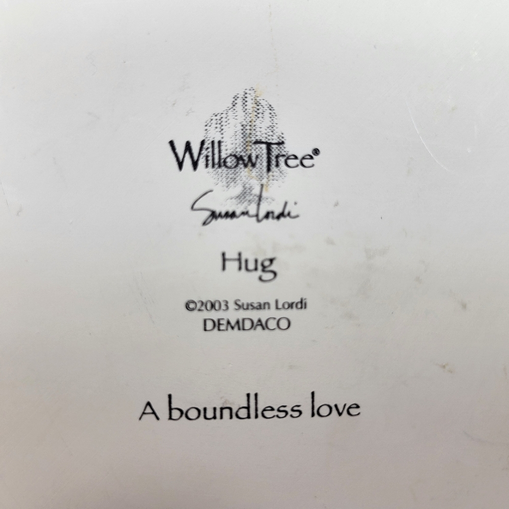 Willow Tree Hug A Boundless Love PLAQUE 2003 Susan Lordi ~4" Square Wall Hanging - Picture 5 of 7